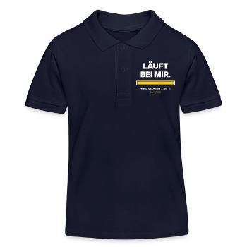 Läuft bei mir – Ladebalken 99 % lustiger Spruch - Kinder Organic Poloshirt Mini Sprinter von Stanley/Stella - Navy - Vorne