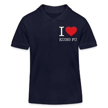 J’ADORE LE KUNG-FU - Polo enfant bio Stanley/Stella - bleu marine - Devant