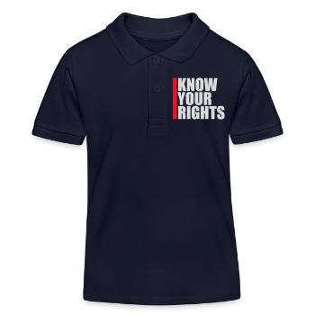 Know Your Rights Activism Justice Freedom - Kids Organic Polo Shirt by Stanley/Stella - navy - Front
