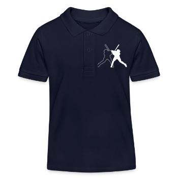 Baseball Ball Logo - Kinder Organic Poloshirt Mini Sprinter von Stanley/Stella - Navy - Vorne