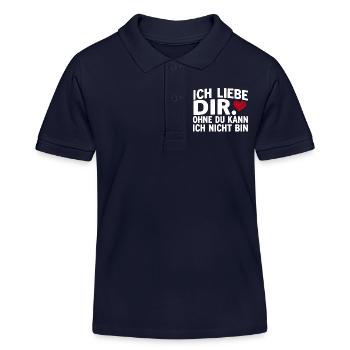 Liebe lustiger Spruch Ich liebe Dir  - Kinder Organic Poloshirt Mini Sprinter von Stanley/Stella - Navy - Vorne