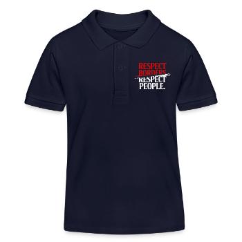 Respecter les frontières Respecter les gens - Groenland - Polo enfant bio Stanley/Stella - bleu marine - Devant