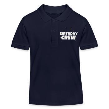 Birthday Crew Birthday Party Team Celebrate Group - Kids Organic Polo Shirt by Stanley/Stella - navy - Front