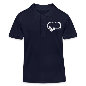 Heart Nature with Trees - Kids Organic Polo Shirt by Stanley/Stella - navy - Front