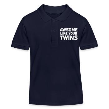 Zwilling Spruch  - Kinder Organic Poloshirt Mini Sprinter von Stanley/Stella - Navy - Vorne
