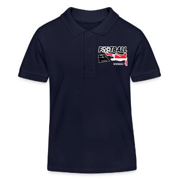 Football Fever Danemark - Polo enfant bio Stanley/Stella - bleu marine - Devant