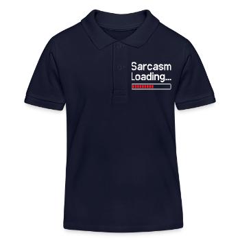 Sarcasm Loading Status - Kids Organic Polo Shirt by Stanley/Stella - navy - Front