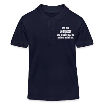 I'm an undertaker – Where others stop - Kids Organic Polo Shirt by Stanley/Stella - navy - Front