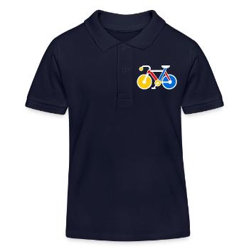 Retro Pop Art Geometrisches Fahrrad - Kinder Organic Poloshirt Mini Sprinter von Stanley/Stella - Navy - Vorne