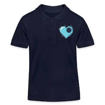 I love water polo hobby water sports - Kids Organic Polo Shirt by Stanley/Stella - navy - Front