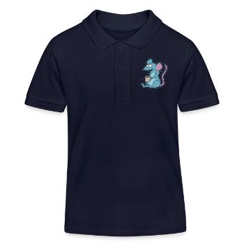 Rat et rongeur de compagnie de café - Polo enfant bio Stanley/Stella - bleu marine - Devant