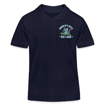World's best Rat Dad Rodent - Kids Organic Polo Shirt by Stanley/Stella - navy - Front