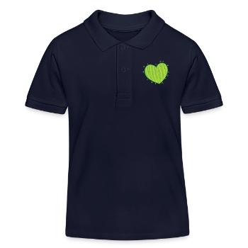 Kaktus Herz Pflanze - Kinder Organic Poloshirt Mini Sprinter von Stanley/Stella - Navy - Vorne