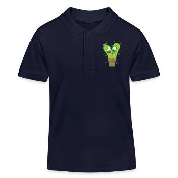 Kakteen Pflanzen Natur - Kinder Organic Poloshirt Mini Sprinter von Stanley/Stella - Navy - Vorne