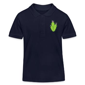 Kaktus schöne Pflanze - Kinder Organic Poloshirt Mini Sprinter von Stanley/Stella - Navy - Vorne