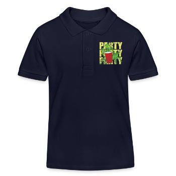 Mante religieuse de fête avec boisson - Polo enfant bio Stanley/Stella - bleu marine - Devant