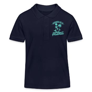 Honolulu, une ville de l’État d’Hawaï aux États-Unis - Polo enfant bio Stanley/Stella - bleu marine - Devant