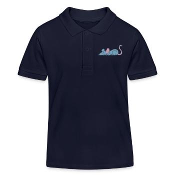 Rat dormant rongeur nature - Polo enfant bio Stanley/Stella - bleu marine - Devant