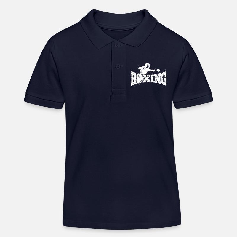 Boxe - Boxeur - Polo enfant bio Stanley/Stella - bleu marine