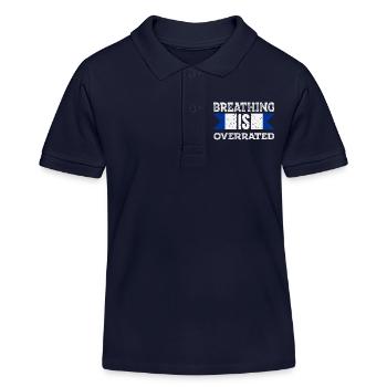 Breathing is Overrated - Kids Organic Polo Shirt by Stanley/Stella - navy - Front