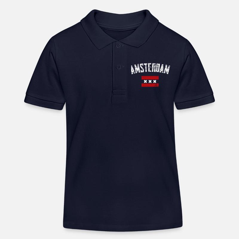 Amsterdam Bold Crest Tee - Polo enfant bio Stanley/Stella - bleu marine