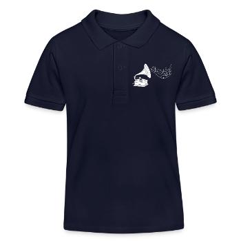 Weißes Grammophon und Musik - Kinder Organic Poloshirt Mini Sprinter von Stanley/Stella - Navy - Vorne