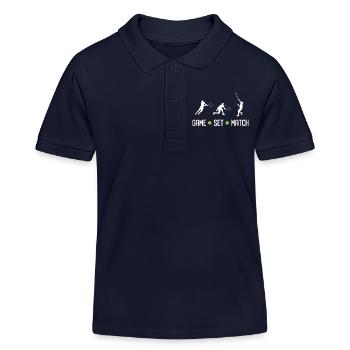 Tennis - Spiel Set Match - Kinder Organic Poloshirt Mini Sprinter von Stanley/Stella - Navy - Vorne