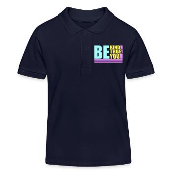 Be Kind Be True Be You Inspirational Self-Love - Kids Organic Polo Shirt by Stanley/Stella - navy - Front