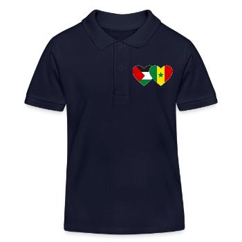 Palestine Sénégal Drapeau Coeur - Polo enfant bio Stanley/Stella - bleu marine - Devant