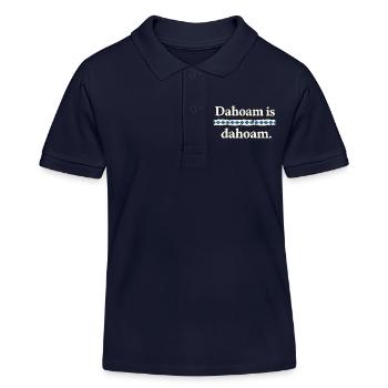 Dahoam is dahoam – Bayerischer Heimat Spruch - Kinder Organic Poloshirt Mini Sprinter von Stanley/Stella - Navy - Vorne