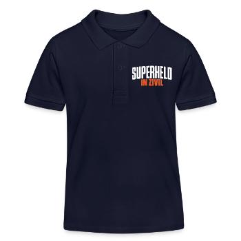 Superheld In Zivil Superhero Superhelden Kostüm - Kinder Organic Poloshirt Mini Sprinter von Stanley/Stella - Navy - Vorne