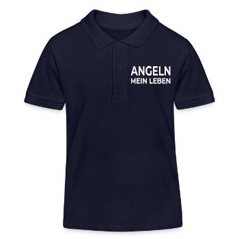Angeln - Kinder Organic Poloshirt Mini Sprinter von Stanley/Stella - Navy - Vorne