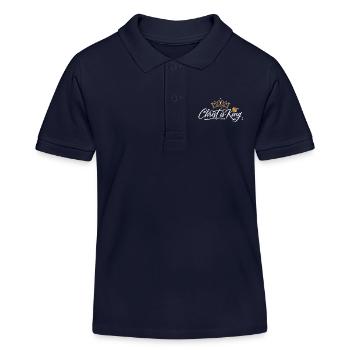 Christ is King - Krone Design - Kids Organic Polo Shirt by Stanley/Stella - navy - Front