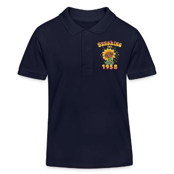 1958 Geburtstag Sunshine since - Kinder Organic Poloshirt Mini Sprinter von Stanley/Stella - Navy - Vorne