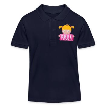 Kleine Prinzessin Paula - Kinder Organic Poloshirt Mini Sprinter von Stanley/Stella - Navy - Vorne