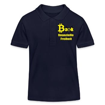 Bitcoin vs Bank - Kinder Organic Poloshirt Mini Sprinter von Stanley/Stella - Navy - Vorne
