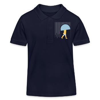Mensch im Regen - Minimal - Kinder Organic Poloshirt Mini Sprinter von Stanley/Stella - Navy - Vorne
