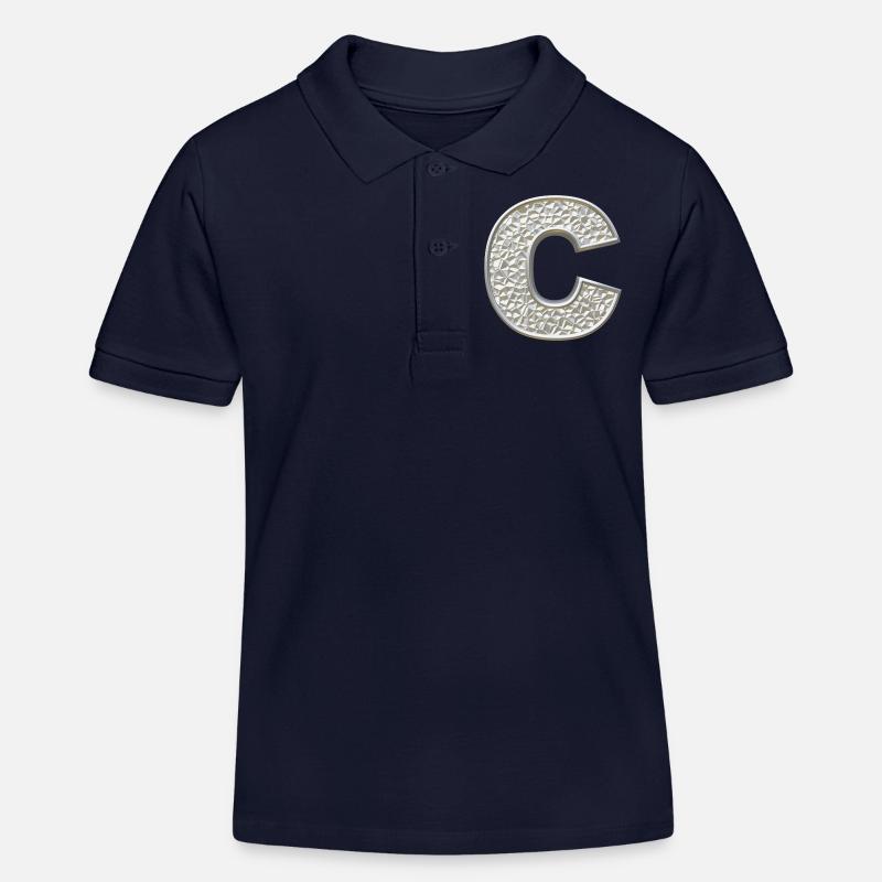 C, letter, letter C, initial, initial C, monogram, - Kinder Organic Poloshirt Mini Sprinter von Stanley/Stella - Navy