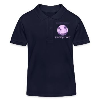 Marine Conservation - Kids Organic Polo Shirt by Stanley/Stella - navy - Front