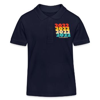 2022: Limited Edition - 2nd Anniversary - Kids Organic Polo Shirt by Stanley/Stella - navy - Front