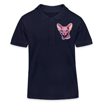 Sphynx-Katzenkopf - Kinder Organic Poloshirt Mini Sprinter von Stanley/Stella - Navy - Vorne