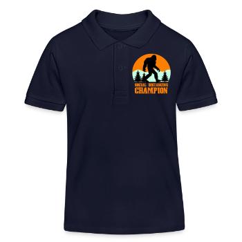 Distanciation sociale Big Foot - Polo enfant bio Stanley/Stella - bleu marine - Devant