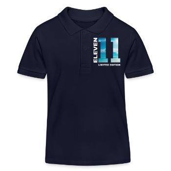 Cadeau 11ème Anniversaire Fils Fille - Polo enfant bio Stanley/Stella - bleu marine - Devant