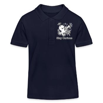 Oktopus schaut durch das Teleskop - Bleiben Sie neugierig - Kinder Organic Poloshirt Mini Sprinter von Stanley/Stella - Navy - Vorne
