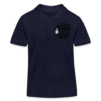 Der Allerbeste Papa Auf der ganzen Welt - Kinder Organic Poloshirt Mini Sprinter von Stanley/Stella - Navy - Vorne