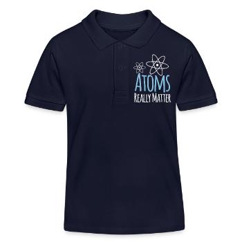 Physics Atoms Really Matter - Kids Organic Polo Shirt by Stanley/Stella - navy - Front