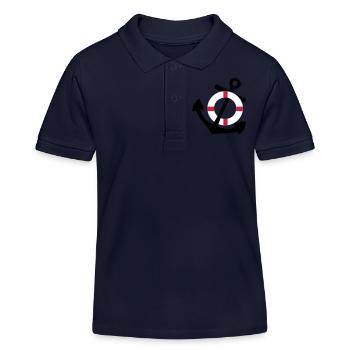 Anker mit Rettungsring - Kinder Organic Poloshirt Mini Sprinter von Stanley/Stella - Navy - Vorne