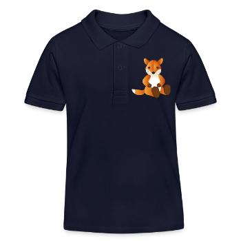 zuckersüßer kleiner Fuchs als tierischer Begleiter - Kinder Organic Poloshirt Mini Sprinter von Stanley/Stella - Navy - Vorne