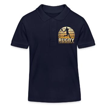 Rugby Leidenschaft - Kinder Organic Poloshirt Mini Sprinter von Stanley/Stella - Navy - Vorne