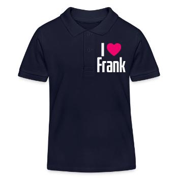 I Love Frank Pink Heart I Love Frank - Kids Organic Polo Shirt by Stanley/Stella - navy - Front